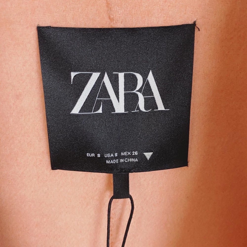 Zara Double Breasted Oversized Coat- Peachy Pink - Picture 7 of 8